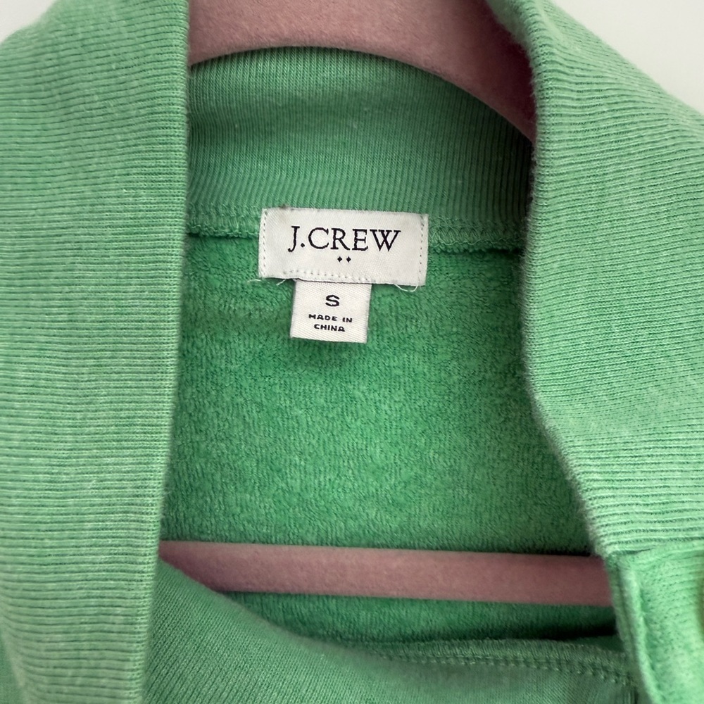 JCrew Wide button-collar green Sweatshirt size s - Picture 4 of 5